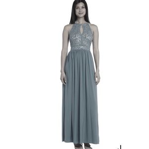 Morgan & Co Grey Glitter Lace Evening Gown size 5